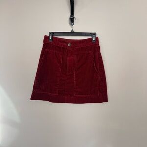 H&M Red Mini Skirt with Textured Fabric